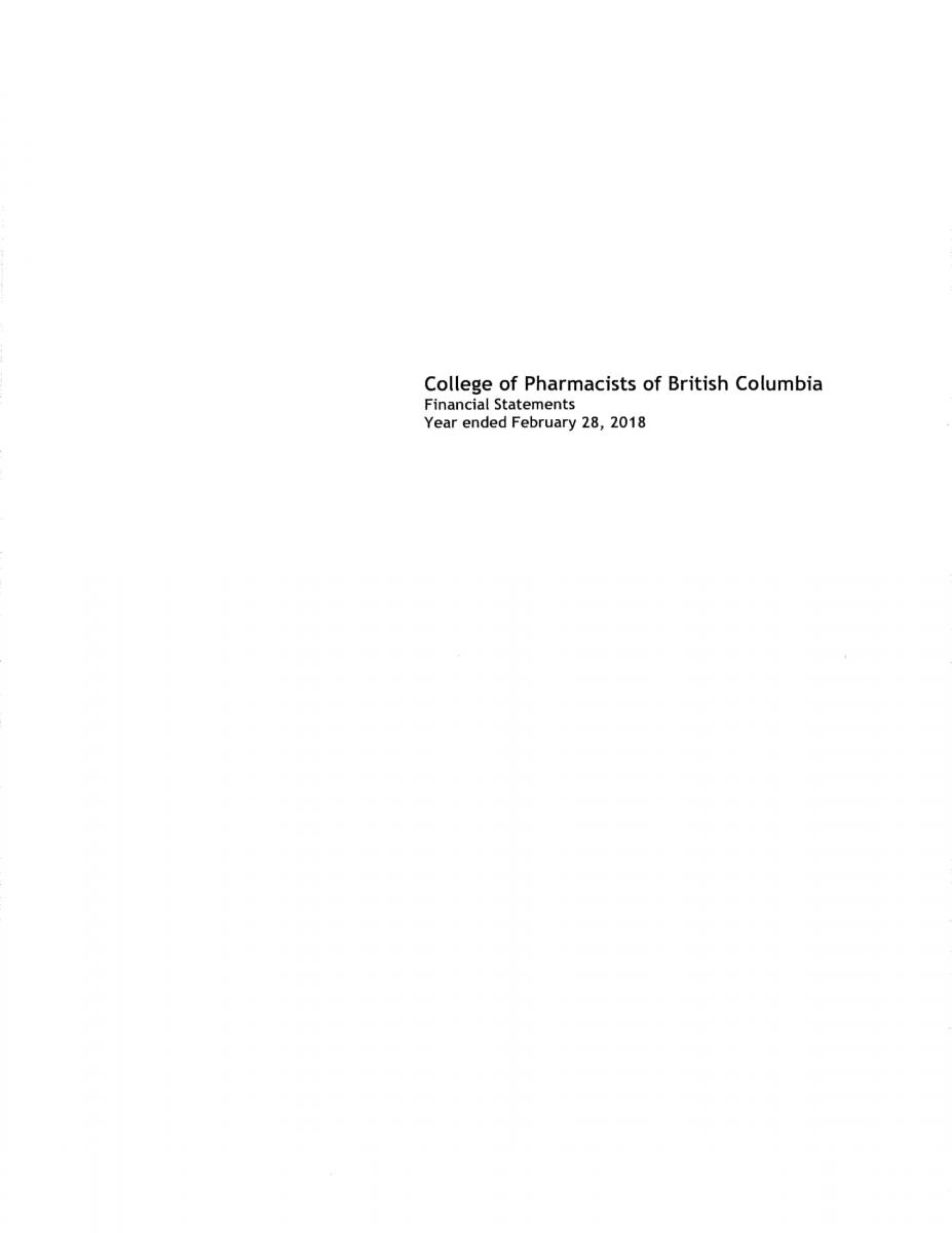 College of Pharmacists of British Columbia - 2018 - Page 1
