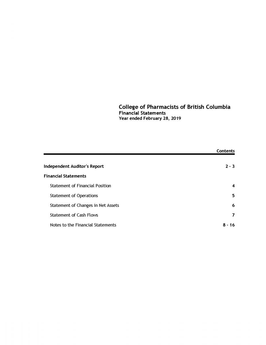 College of Pharmacists of British Columbia - 2018 - Page 2